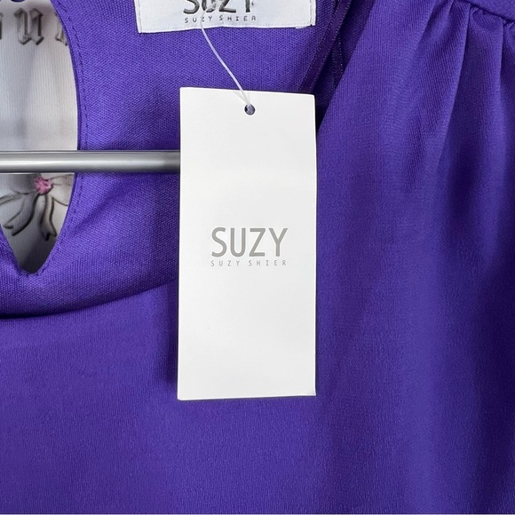 Suzy shier top brand new with tags royal Vibrant Purple Long Sleeve Blouse - Picture 5 of 8
